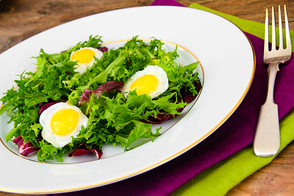 Salad Mix Batavian, Frise, Radicchio, Chicory, Dietary Mel and Egg Studio Photo